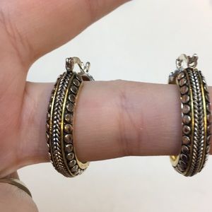 Premier Jewelry two toned hoop earrings